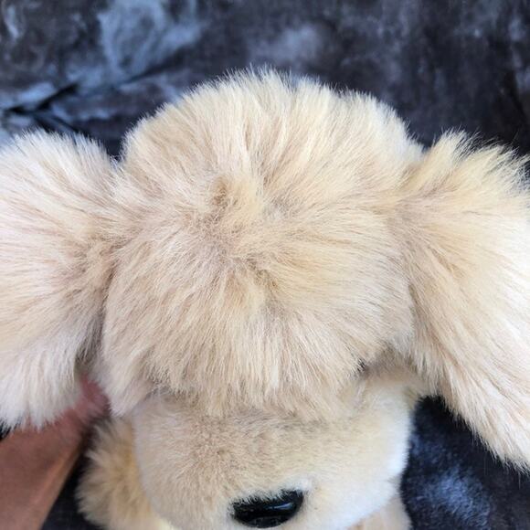 Vintage Goffa Dog Plush with Red Bow Tie & Red Mouth Tan Puppy Stuffed Animal - Picture 11 of 12